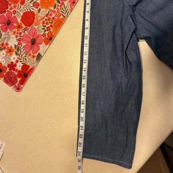 Charter Club Women's Light-Wash Cotton Blue Chambray Denim Blazer Jacket Sz 24W - Picture 9 of 12